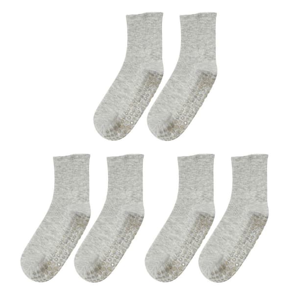 3-pack yogasockor sommarpilatesstrumpor halkfria professionella mörkgrå KLB