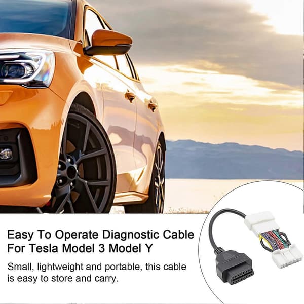 Diagnosekabeladapter Kompakt Størrelse Bærbar Nem Installation 26-benet Forlængerkabeladapter til Tesla OBD2