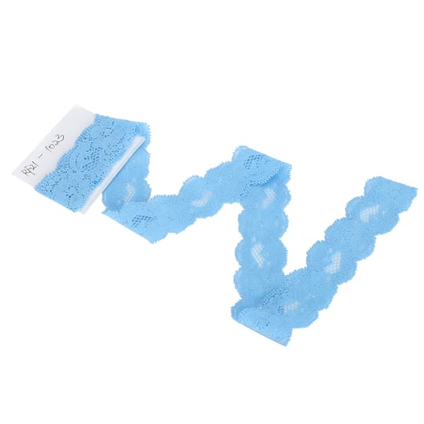 Wave Lace Ribbon Decorate Design Clothes DIY Crafts 10 Yard 3cm Width Sky Blue