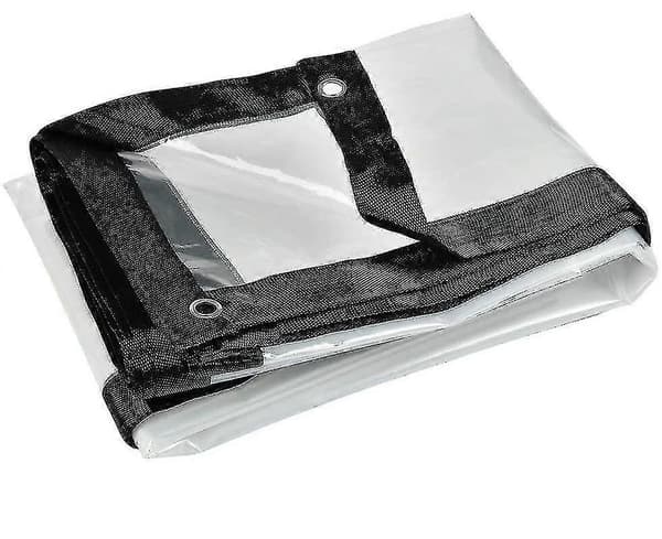 Kokoontaitettava vedenpitävä läpinäkyvä pressu silmukoilla (2x2m)