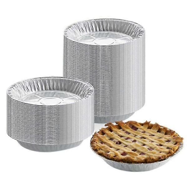 50x Rund Aluminiumfolie Grillmåttebakke Beholder Non-stick Bageplade Smart-9 Tommer