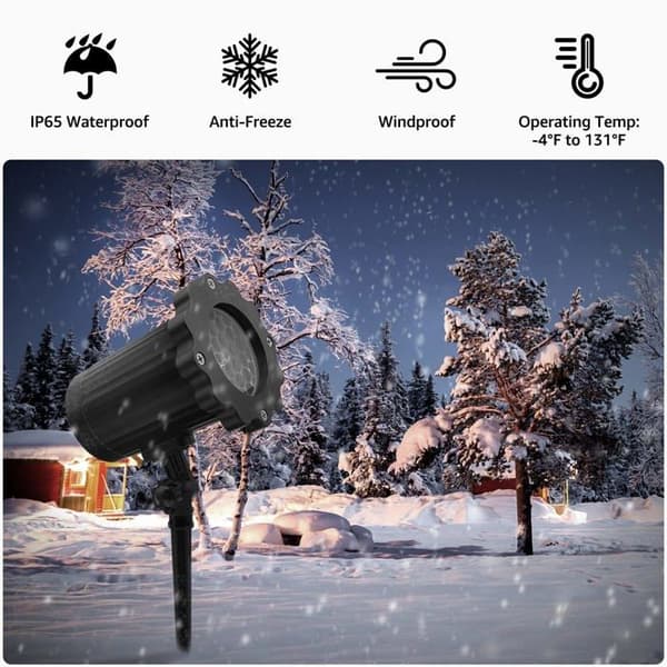 Snowflake Projector for Christmas Decorations, IP65 Waterproof LED Snowflake Projector Lights