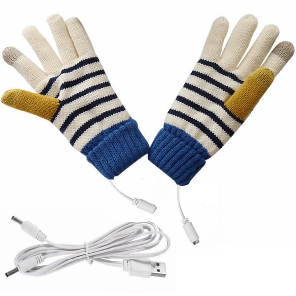 Plysj-strikkede USB-oppvarmede hansker