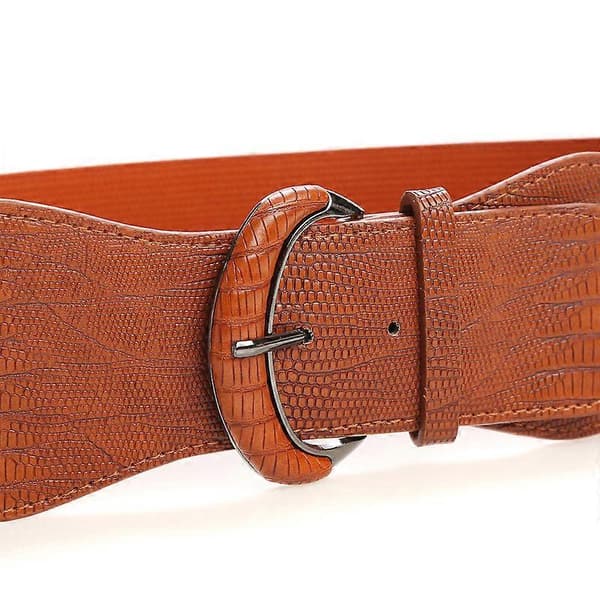 Elastic Wide Women's Belt db Brown Brown