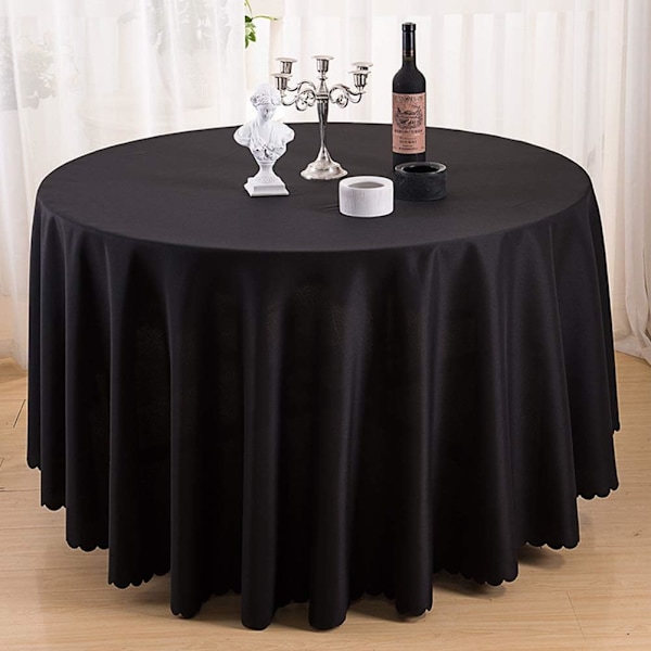 Black Round Tablecloth, Round Kitchen Tablecloth, 160 cm