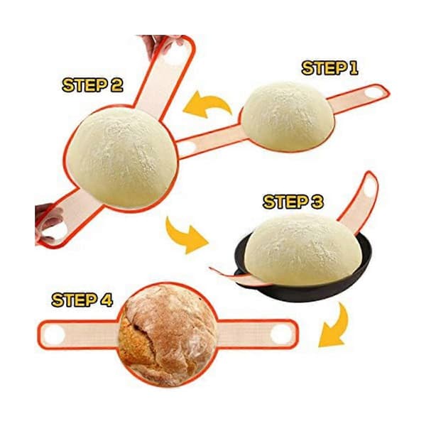 2 Pieces Silicone Baking Mat, Bread Baking Sling with Long Handles Reusable Bread Mat Dutch Oven Liner