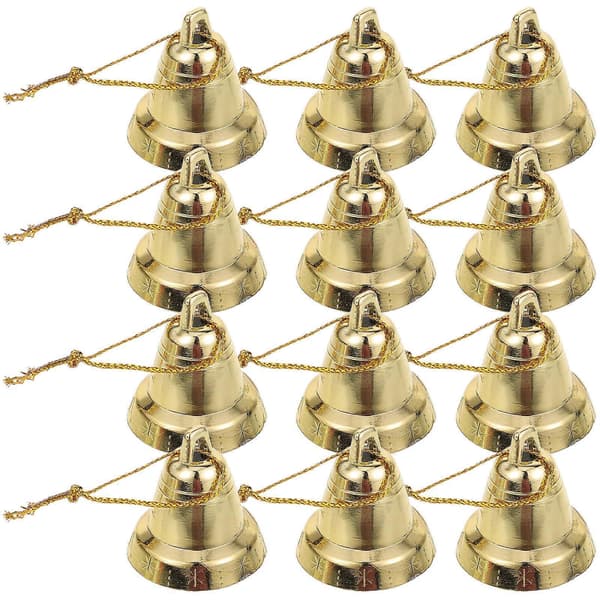 Golden Bell-Shaped Hanging Decoration for Christmas Tree 36 pcs [DB]