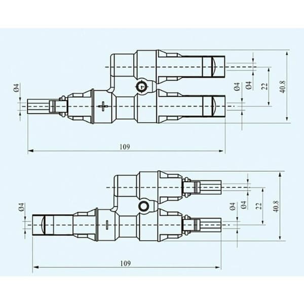 MC4 branch connectors for solar modules - T/Y connectors for cable distribution