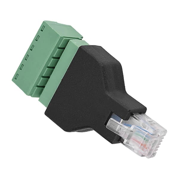 Ethernet RJ12 6P6C Han til 6-bens skrueterminaladapterstik