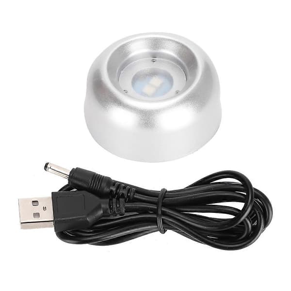 LED Lysbase Sølv Fe Farverig Lampe Lys Stærk Holder Krystalkugle Displaystander