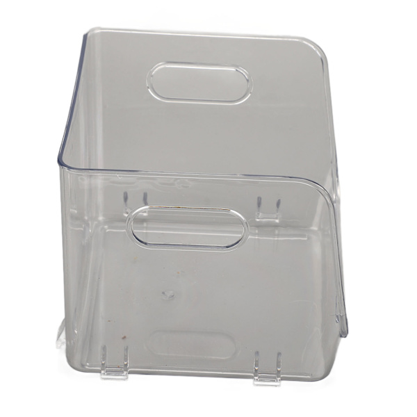 Office Storage Holder Transparent Stackable Design Waterproof Dustproof Double Handles PET Storage Container Small Transparent White