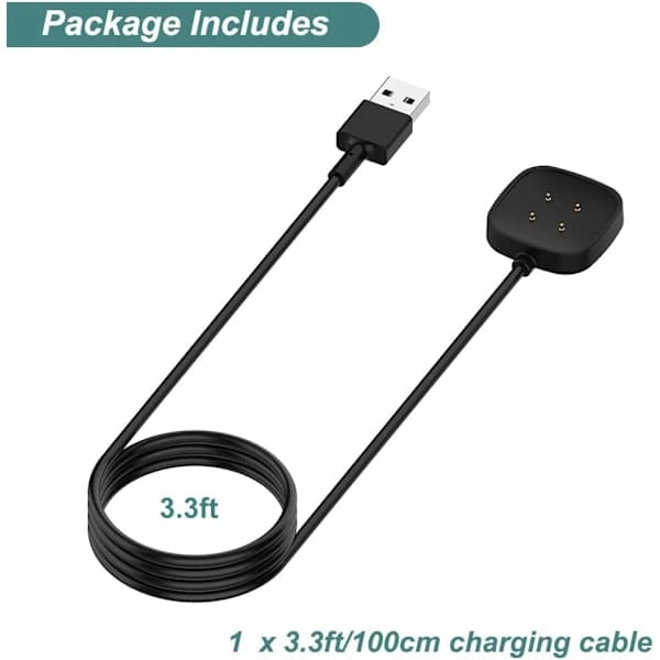 Charger for Fitbit Sense/Sense 2/Versa 3/Versa 4, Replacement Charging Cable Magnetic Docking Station for Fitbit Sense 1/2, Versa 3/4 Smartwatch