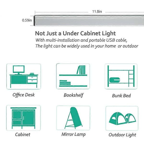 LED underskabsbelysning, 30 cm lysrampe, hvid 6000K