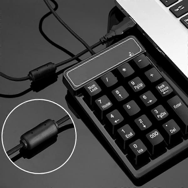 USB Numerisk Knappsats Bärbar Slim Mini Numerisk Tangentbord för Laptop Stationär Dator