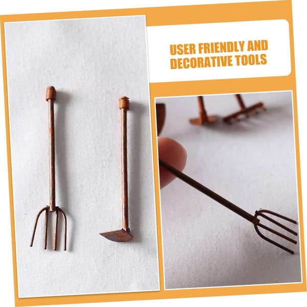 Miniatyr hageredskapssett 8 stk i sinklegering, dekorativt -