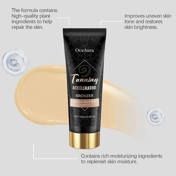 Black Skin Tanning Cream - Moisturizing, Glossy Finish, Even Complexion, 100g