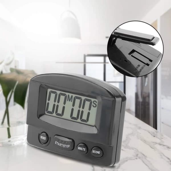 Digital Timer Bærbar Digital Klokke Nedtellingstimer Stor LCD-Skjerm Kjøkkenbruk