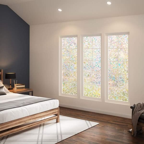 Rainbow Electrostatic Window Film, 60x300cm Privacy Decorative UV-Blocking 3D Window Film for Bedroom, Office, Kitchen