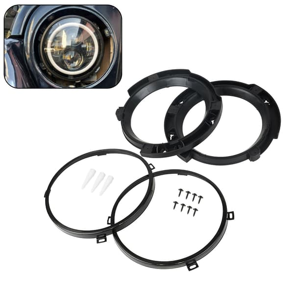 1 Pair Headlight Mounting Ring Set 7 Inch Replacement for Jeep Wrangler JK 2007-2017