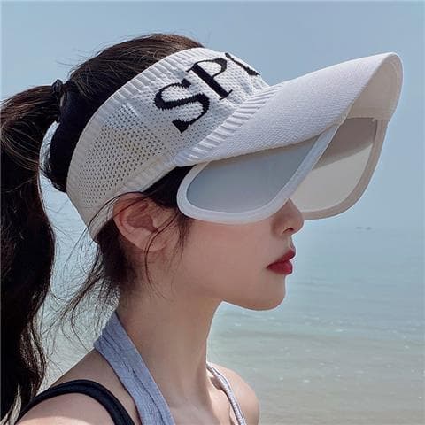 Sommerhatte til kvinder Foldbar solhat Perleblomst Visir Solbeskyttelse Floppy Cap Kvinde Udendørs Casual Baseball Sort