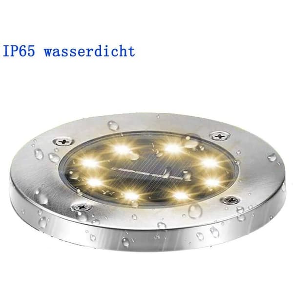 Varme hvide udendørs solcellelamper 8 LED udendørs havelamper udendørs vandtætte LED solcellelamper 4 stk.