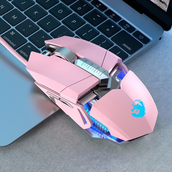 2.4G S6 Rose Wireless Silent Gaming Mouse - Optical USB Wired Mouse