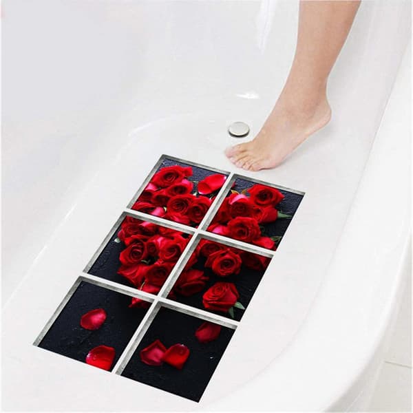 #Bathroom 3D Bathtub Self-Adhesive Non-Slip Stickers#