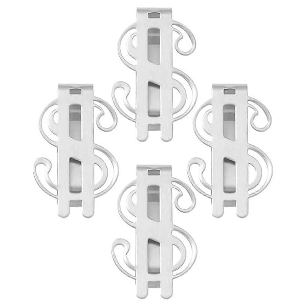 Pengeclips til kontanter og kort, slankt design, til kontor og fritid, 4 stk.