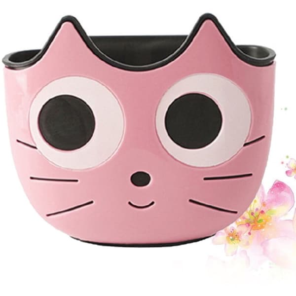 Pink Sink Organizer with Hook, Kitchen Storage Basket for Gadgets, Brush, Sponge