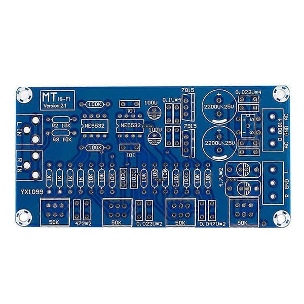 Amplifier Ne5532 Preamplifier Volume Tone Control Finished Board Treble Midrange Bass Eq Diy Dual Ac 12v - 18v [DB]