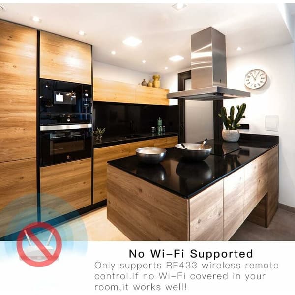 Wireless RF433 Switch, No Battery, Wall Remote Control, Self-Powered, No Wiring, Wall Panel Transmitter (1-Way Kit)