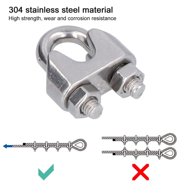 20 stk. rustfrit stål wirelås hardware rigningskabel klips lås fastgørelsesklemmer M3 (3mm)