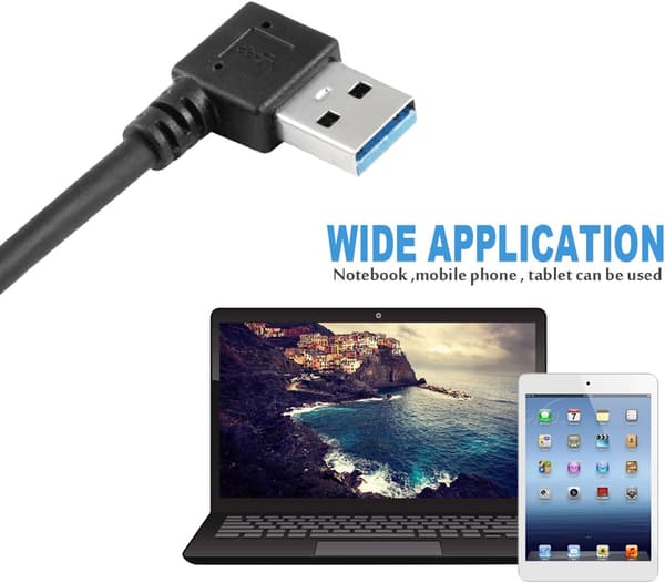 USB 3.0 Extension Cable - One Left and One Right Angle - Male to Female