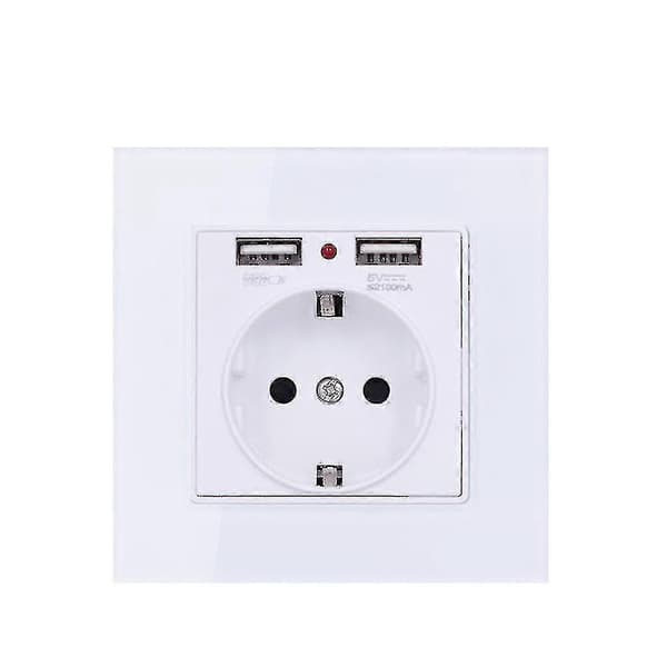 EU Standard Moderne Vegguttak med Doble USB-porter Paneluttak