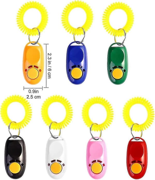 Dog Training Clicker with Wrist Strap, 7-Pack