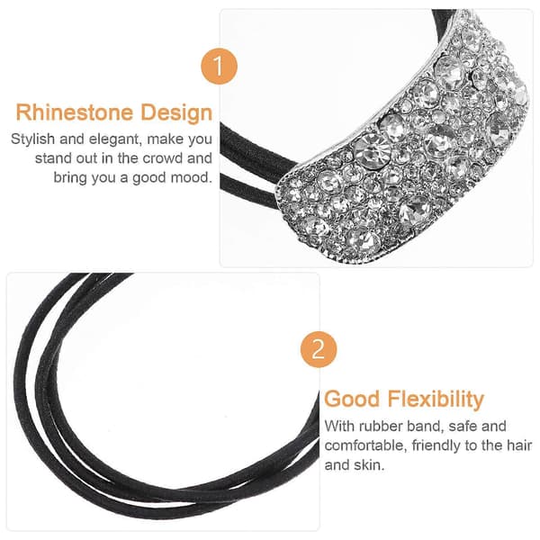 2 stk Rhinestone Hårmanchet Hestehaleholder Punkstil Elastisk Hårbånd