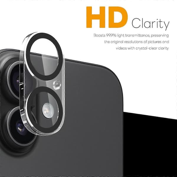 NORTHJO 2 pcs Camera Lens Protector for iPhone 17, Black Circles, 3D, Full Coverage, Clear Tempered Glass