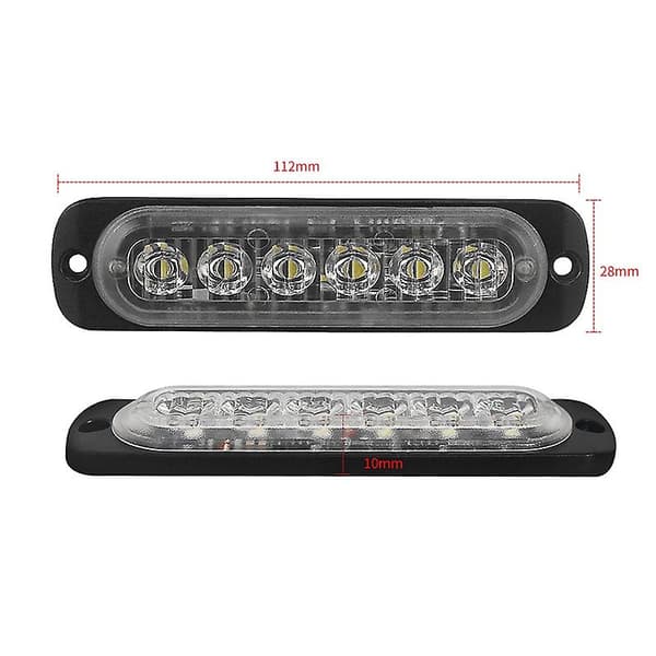 12V-24V 6LED Light Flash Emergency Car Vehicle Warning Strobe Flashing [DB] Blue Blue