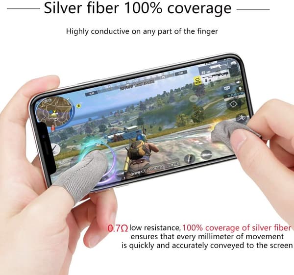 10 par sølvfiber 100%, 0,01 tommer (0,5 mm) ultratynd, Touch Sc