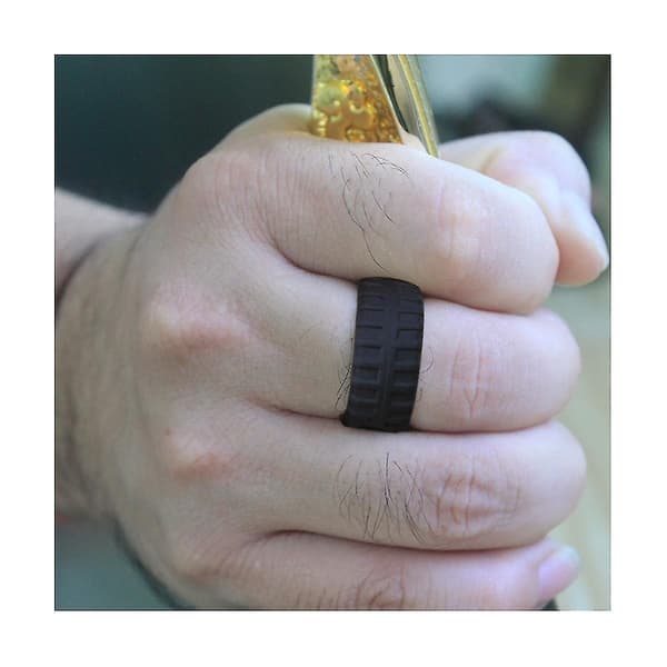 9.0mm Popular for Women Silicone Cool Rings Rectangular Silicone Wedding Ring Eco-Friendly Tire Sport Ring 14