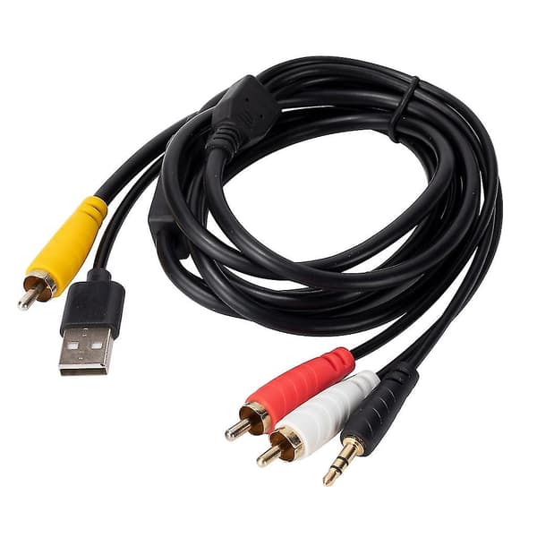Digital SPDIF koaksial til analog RCA & 3,5 mm Aux Stereo Lydkabel til HDTV