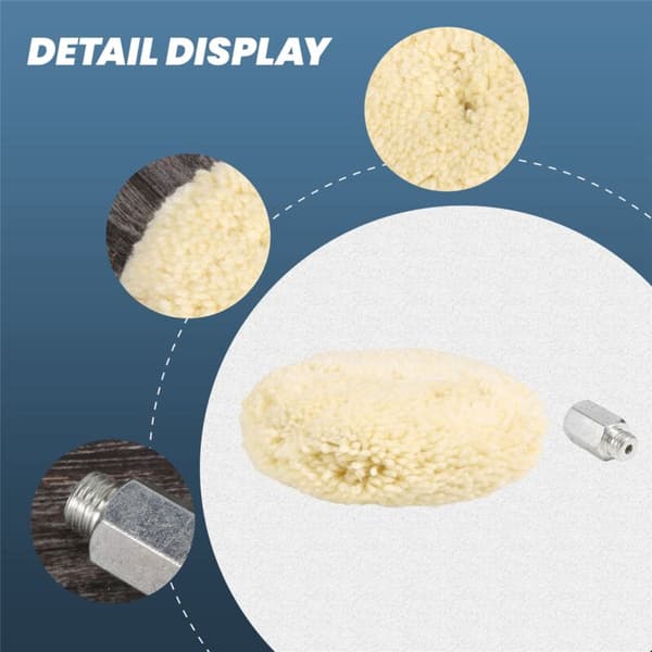 7-inch Double Sided Wool Polishing Pad with 5/8-inch Bolt (1-Pack)