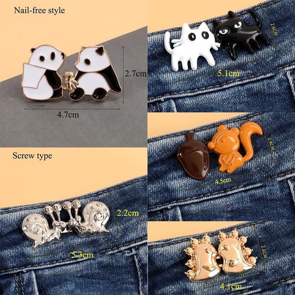 Farkkunapit Ei ompelua Metallinappi KULTA PANDA PANDA kulta
