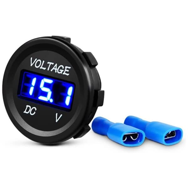 Digital spændingsmåler display voltmeter panel DC 12V LED til lastbil motorcykel køretøj båd ATV UTV blå