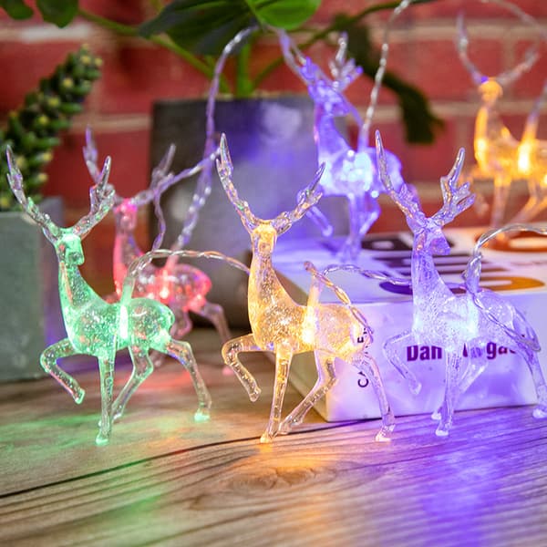 LED Moose Lamp, Christmas Decoration Colored Light String Battery Operated