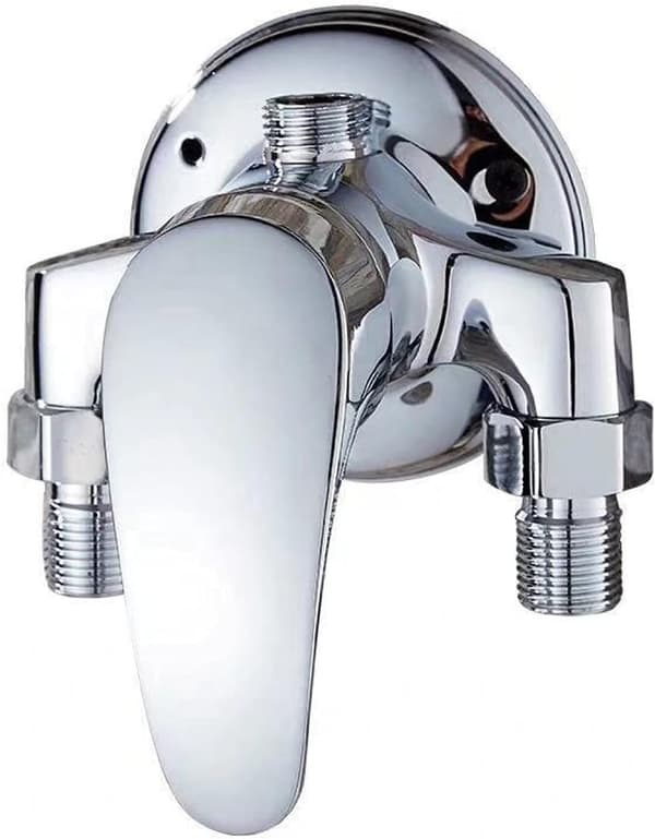 Wall-mounted single-lever brass mixer for shower, cold and hot water, chrome