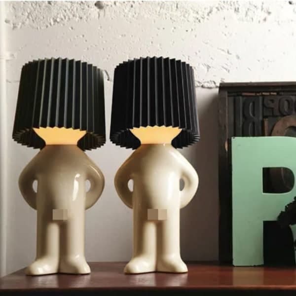 Creative Small Night Light LED Fuzzy Boy Lamp PINK EU PLUG