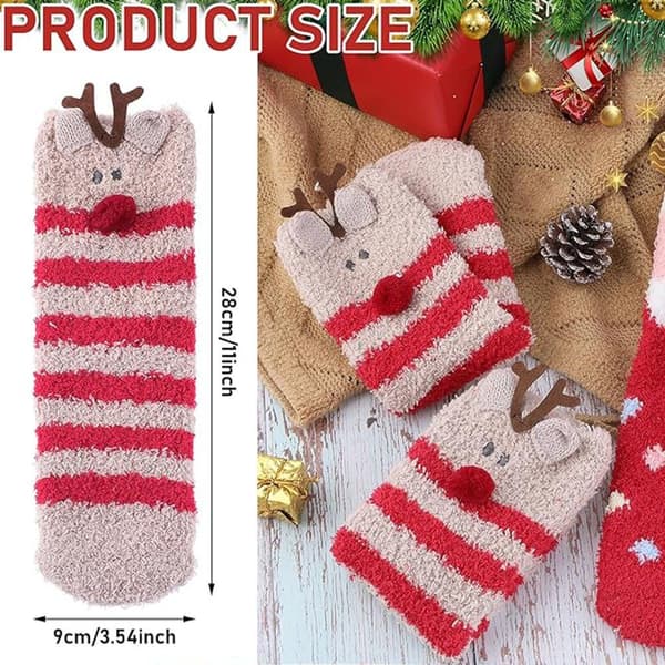 #Varme sokker Juleplysjstrømper, 2 par Korallfleece#