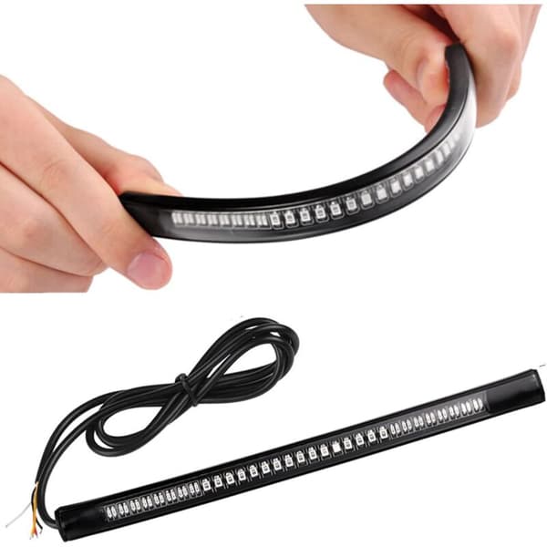 LED-lysstrimmel - Til motorcykel - Bremse-/blinklys - 48 LED - Universal og fleksibel