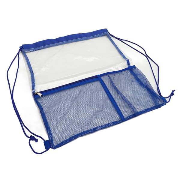 Large Capacity Foldable Transparent PVC See Through Beach Swimming Blue Backpack